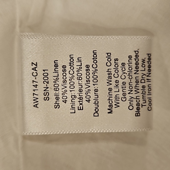 💕ATM💕 Asymmetric Striped Linen Viscose Blend Dress ~ Ivory Multi-Color Print 6 - Picture 15 of 15